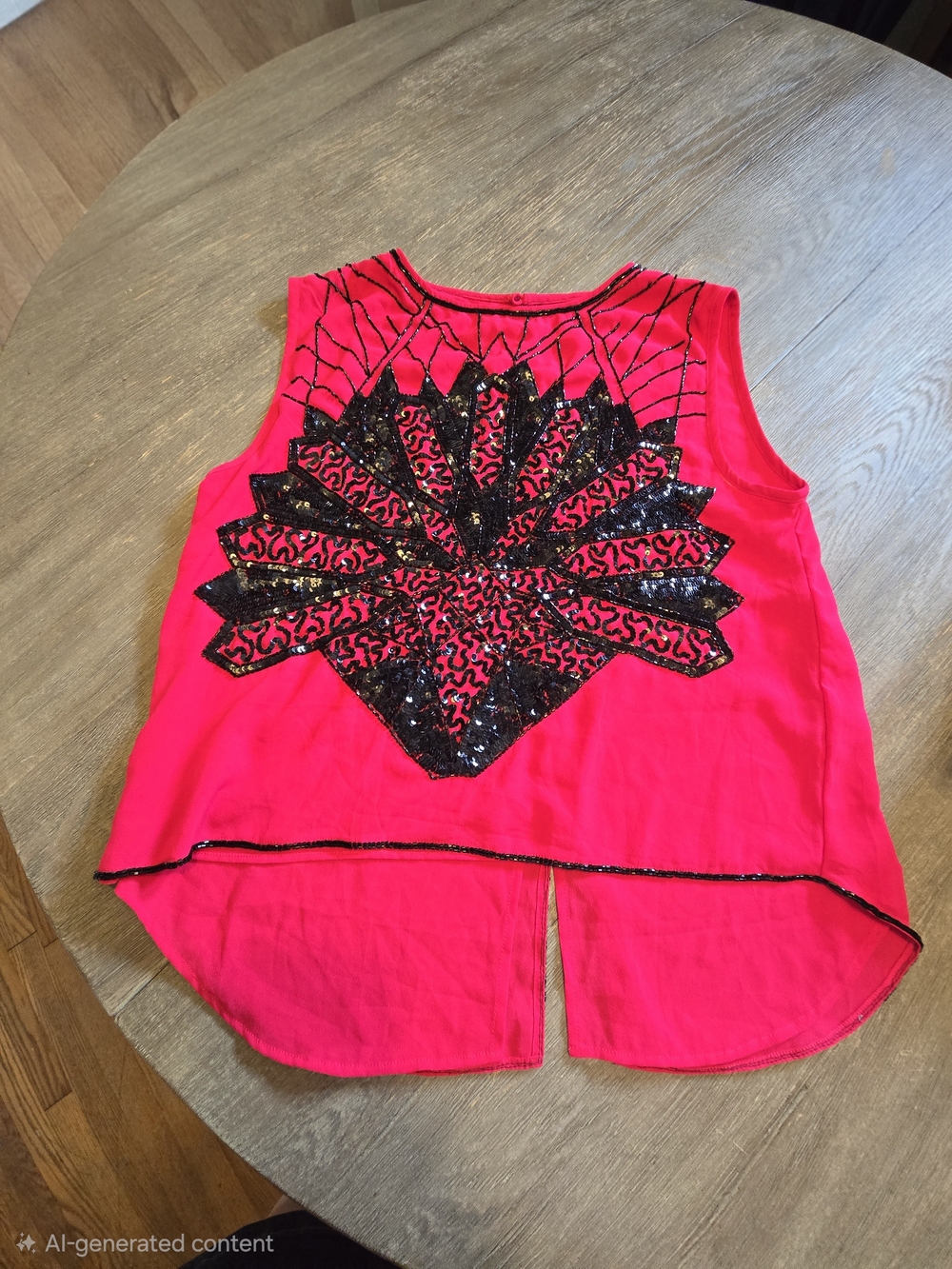Women's Hot Pink Sequin Embellished Sleeveless Top